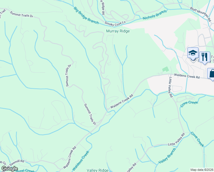 map of restaurants, bars, coffee shops, grocery stores, and more near 2846 Laughing Pine Lane in Sevierville