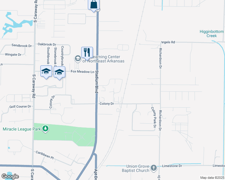 map of restaurants, bars, coffee shops, grocery stores, and more near 4504-2 Antosh Circle in Jonesboro