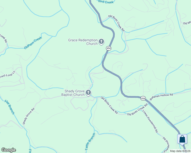 map of restaurants, bars, coffee shops, grocery stores, and more near 3620 Old Birds Creek Road in Sevierville