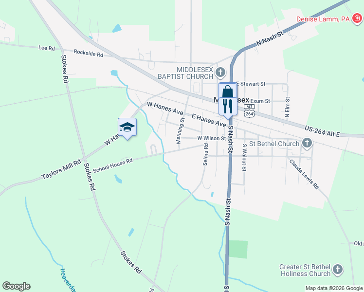 map of restaurants, bars, coffee shops, grocery stores, and more near 10255 Manning Street in Middlesex