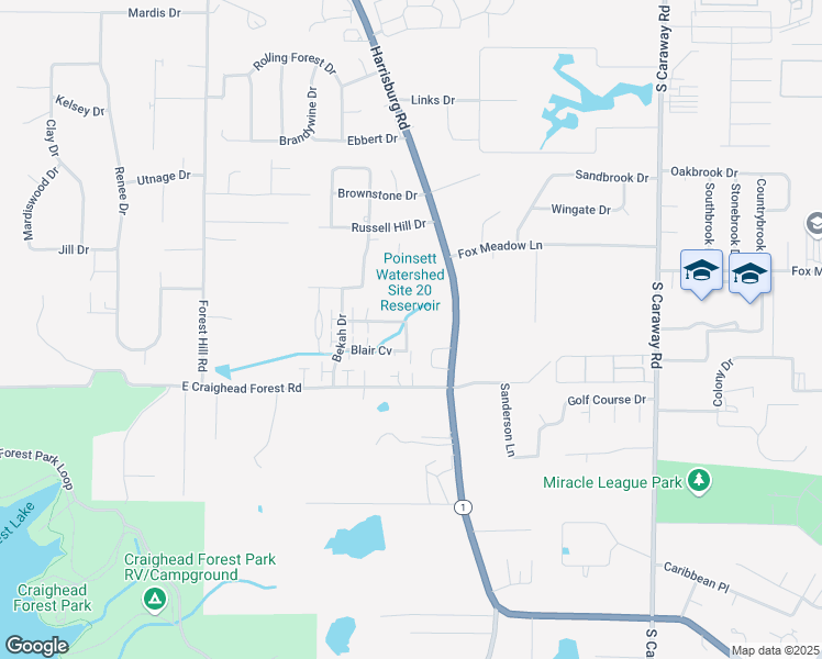 map of restaurants, bars, coffee shops, grocery stores, and more near 4332 Fonda Jo Drive in Jonesboro
