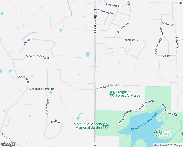 map of restaurants, bars, coffee shops, grocery stores, and more near 3832-3910 South Culberhouse Street in Jonesboro