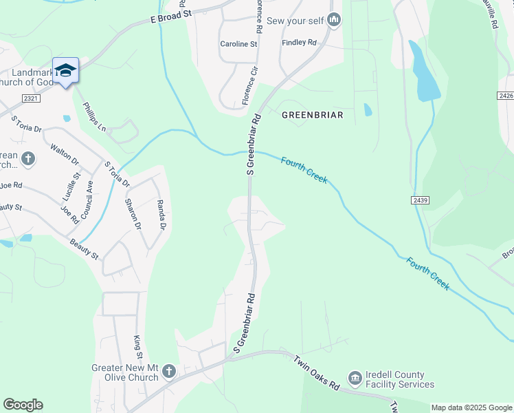 map of restaurants, bars, coffee shops, grocery stores, and more near 519 South Greenbriar Road in Statesville