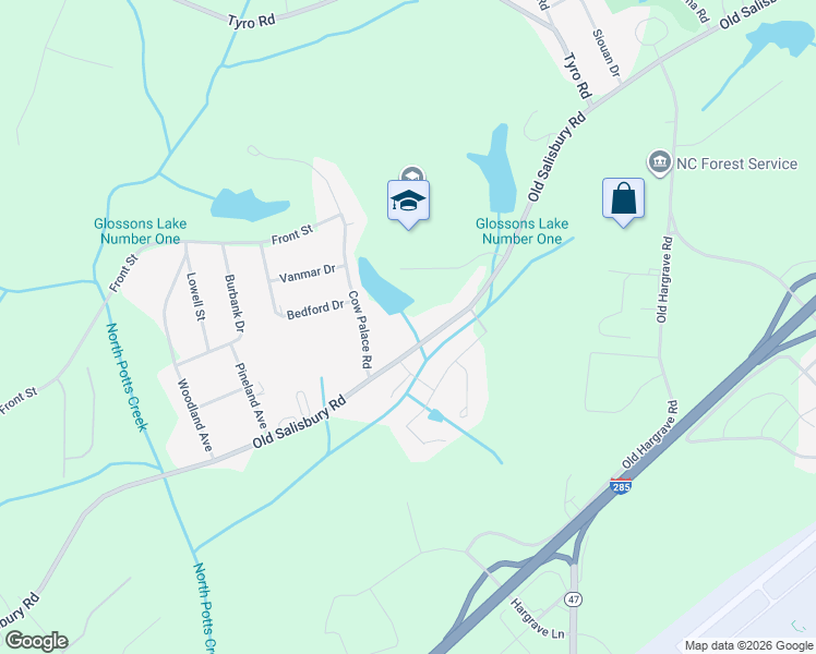 map of restaurants, bars, coffee shops, grocery stores, and more near 4564 Old Salisbury Road in Lexington