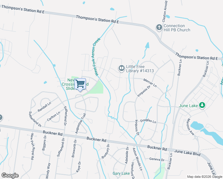 map of restaurants, bars, coffee shops, grocery stores, and more near 1028 Watauga Court in Thompson's Station