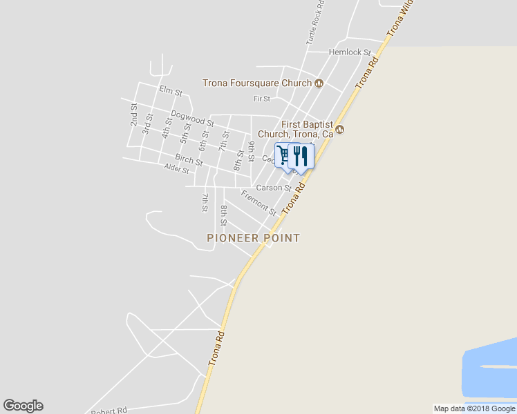 map of restaurants, bars, coffee shops, grocery stores, and more near 13819 Fremont Street in Searles Valley