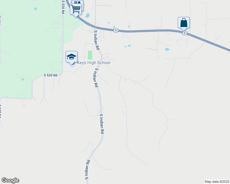 map of restaurants, bars, coffee shops, grocery stores, and more near 26745 South 524 Road in Park Hill