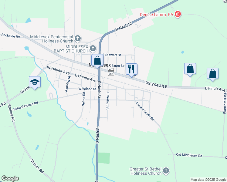 map of restaurants, bars, coffee shops, grocery stores, and more near 12311 East Wilson Street in Middlesex