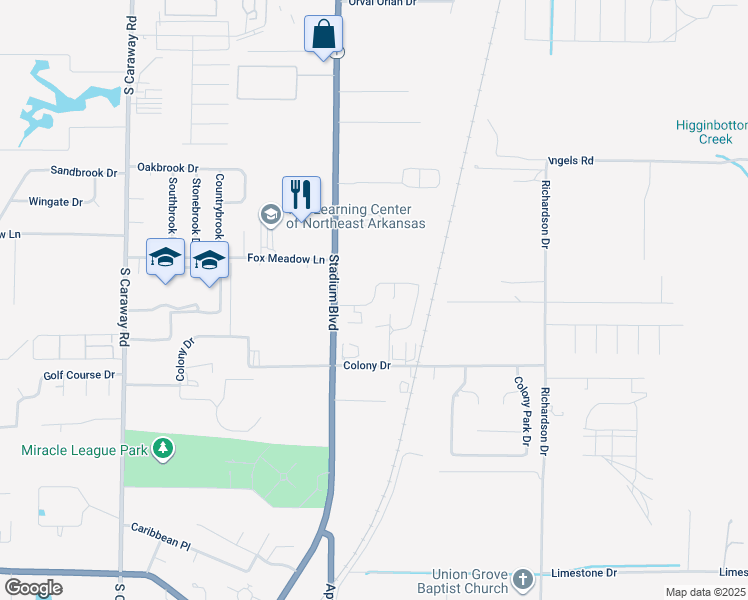map of restaurants, bars, coffee shops, grocery stores, and more near 4504-2 Antosh Circle in Jonesboro