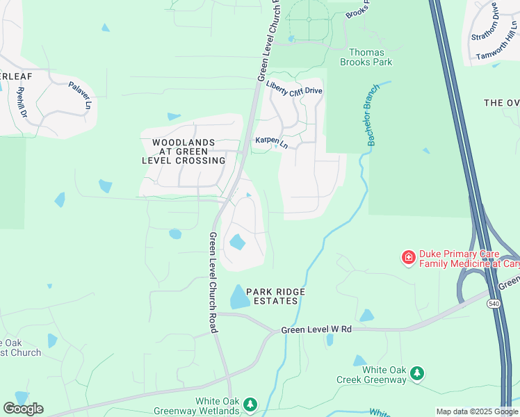 map of restaurants, bars, coffee shops, grocery stores, and more near 1349 Magnolia Bend Loop in Cary
