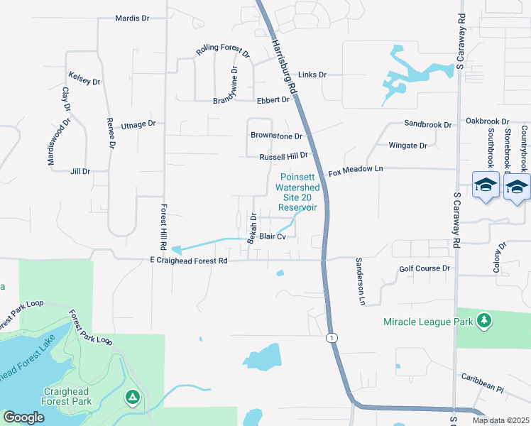 map of restaurants, bars, coffee shops, grocery stores, and more near 4213 Sydney Cove in Jonesboro