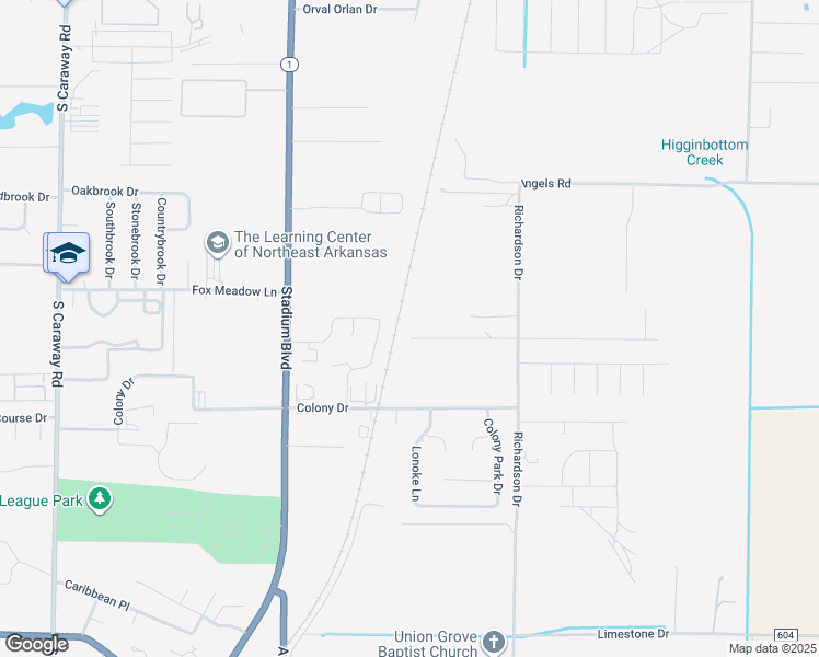 map of restaurants, bars, coffee shops, grocery stores, and more near 3406 Leatherwood Drive in Jonesboro