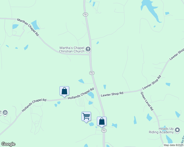 map of restaurants, bars, coffee shops, grocery stores, and more near 3511 North Carolina 751 in Apex