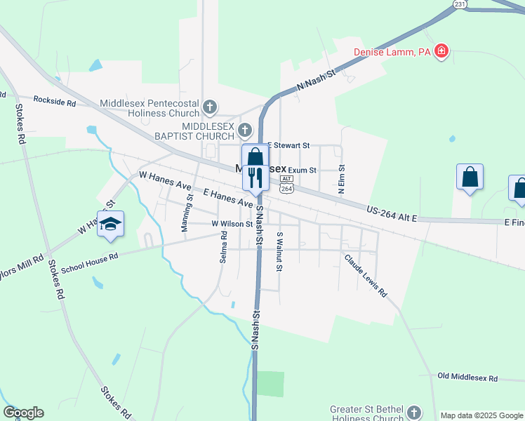 map of restaurants, bars, coffee shops, grocery stores, and more near in Middlesex