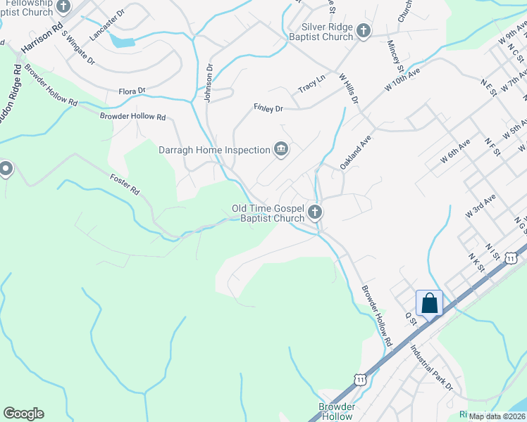 map of restaurants, bars, coffee shops, grocery stores, and more near 130 Foster Road in Lenoir City
