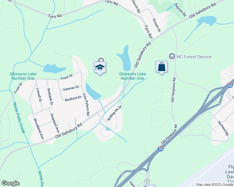 map of restaurants, bars, coffee shops, grocery stores, and more near 4294 Old Salisbury Road in Lexington