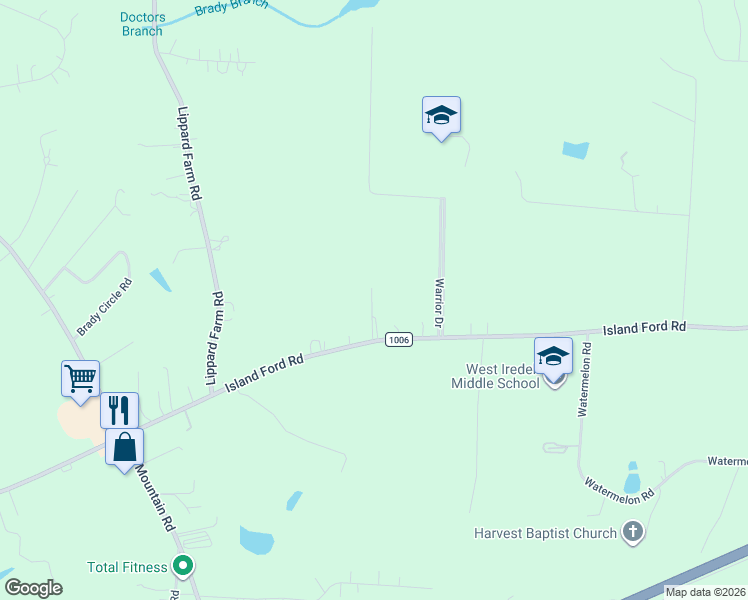 map of restaurants, bars, coffee shops, grocery stores, and more near 1082 Island Ford Road in Statesville