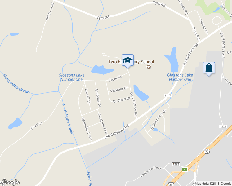 map of restaurants, bars, coffee shops, grocery stores, and more near 223 Vanmar Drive in Lexington