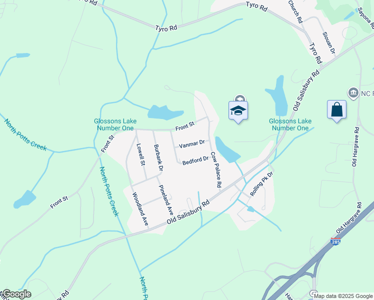 map of restaurants, bars, coffee shops, grocery stores, and more near 223 Vanmar Drive in Lexington