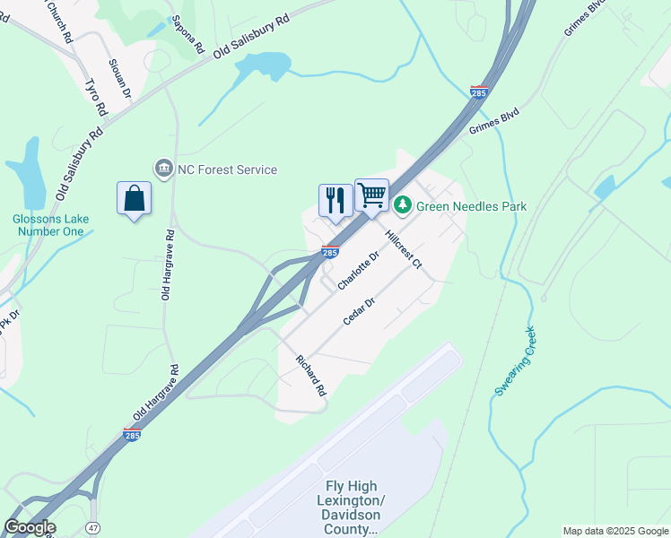 map of restaurants, bars, coffee shops, grocery stores, and more near 176 Grimes Boulevard in Lexington