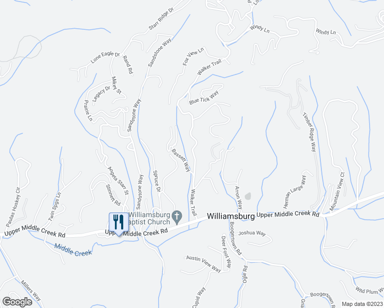 map of restaurants, bars, coffee shops, grocery stores, and more near 1723 Walker Trail in Pigeon Forge