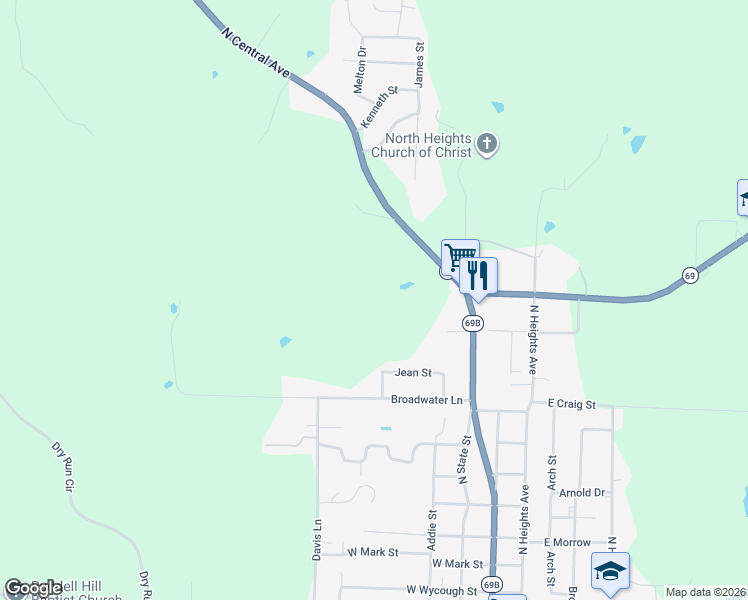 map of restaurants, bars, coffee shops, grocery stores, and more near 2585 North Central Avenue in Batesville