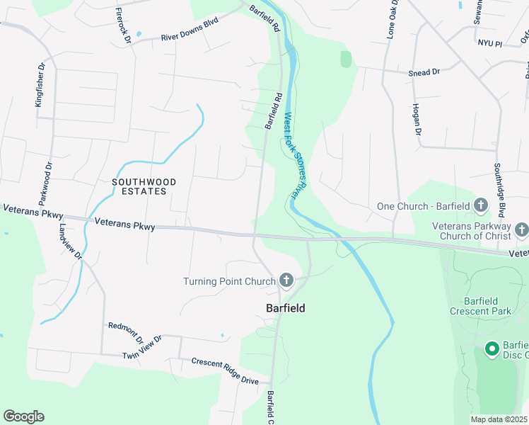 map of restaurants, bars, coffee shops, grocery stores, and more near 2862 Barfield Road in Murfreesboro