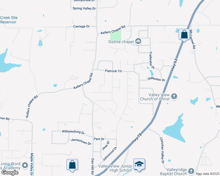 map of restaurants, bars, coffee shops, grocery stores, and more near 4639 Bedrock Drive in Jonesboro