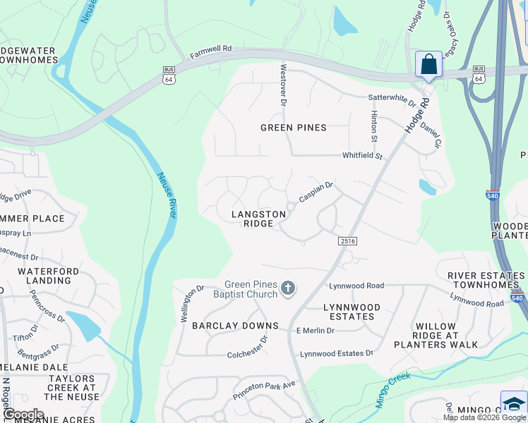 map of restaurants, bars, coffee shops, grocery stores, and more near 1105 Jamison Pond Drive in Knightdale