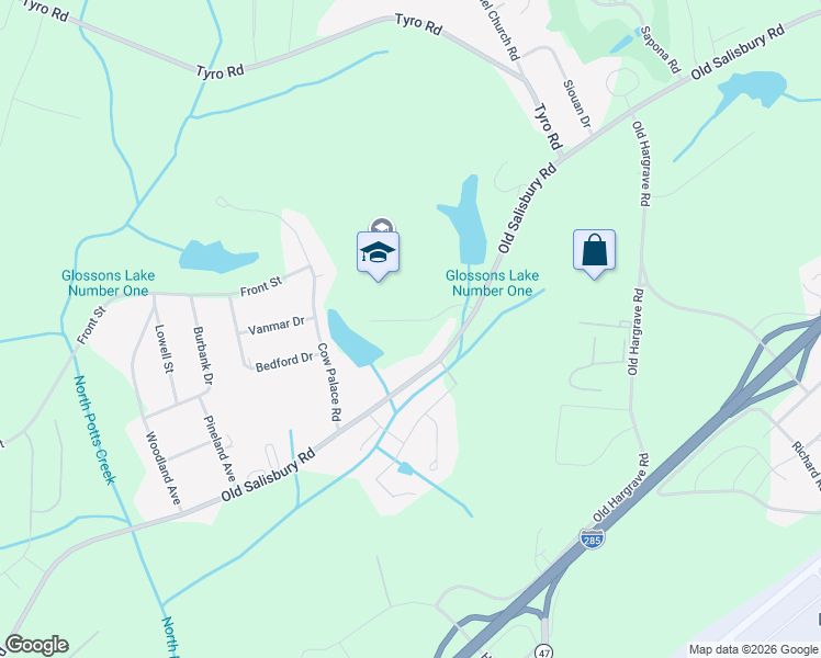 map of restaurants, bars, coffee shops, grocery stores, and more near 4294 Old Salisbury Road in Lexington