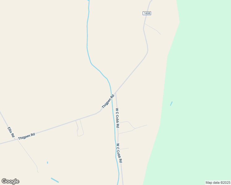 map of restaurants, bars, coffee shops, grocery stores, and more near Thigpen Road in Leggett