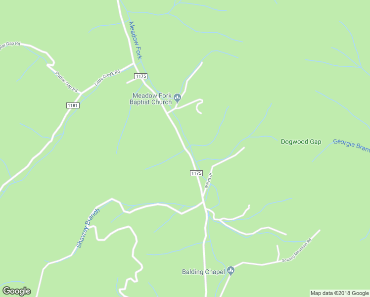 map of restaurants, bars, coffee shops, grocery stores, and more near Meadow Fork Road in Hot Springs