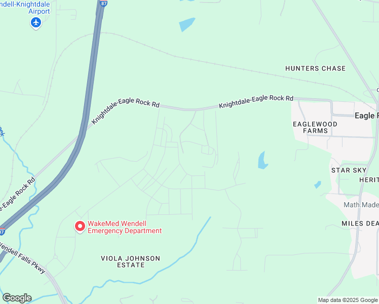 map of restaurants, bars, coffee shops, grocery stores, and more near 3000 Poinsettia Lane in Wendell