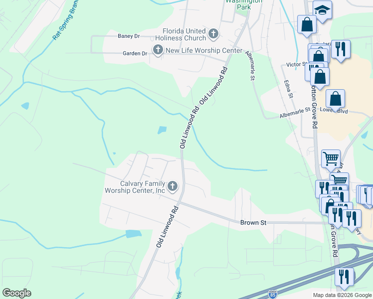 map of restaurants, bars, coffee shops, grocery stores, and more near 859 Old Linwood Road in Lexington