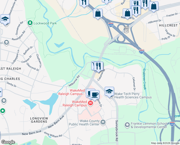 map of restaurants, bars, coffee shops, grocery stores, and more near in Cary