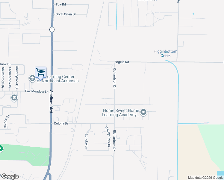 map of restaurants, bars, coffee shops, grocery stores, and more near 4217 County Road 143 in Jonesboro