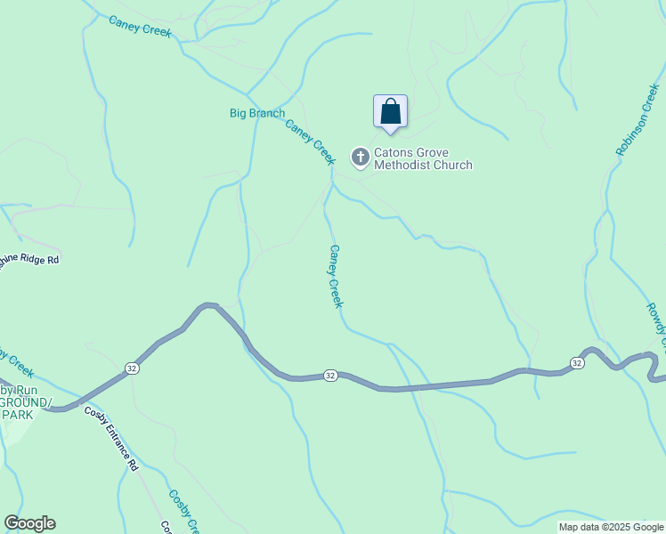 map of restaurants, bars, coffee shops, grocery stores, and more near 4550 Redwood Road in Cosby