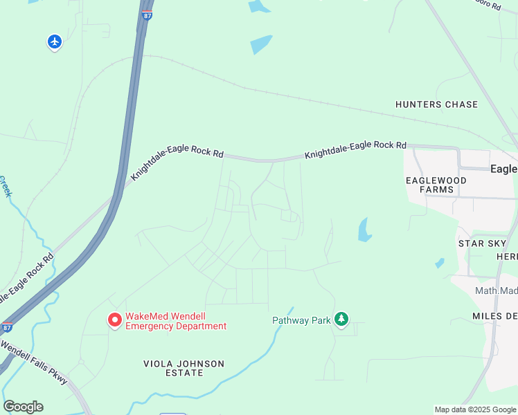 map of restaurants, bars, coffee shops, grocery stores, and more near 3002 Poinsettia Lane in Wendell