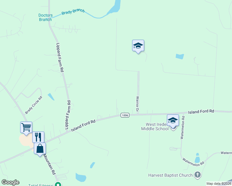 map of restaurants, bars, coffee shops, grocery stores, and more near 1082 Island Ford Road in Statesville