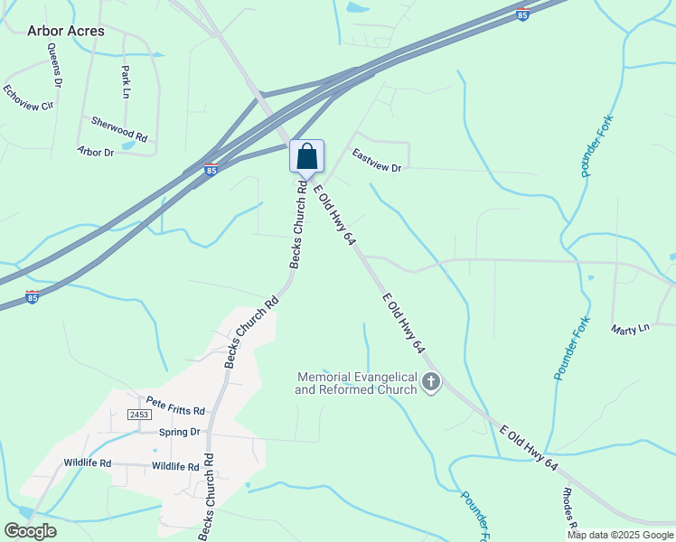 map of restaurants, bars, coffee shops, grocery stores, and more near East Old Highway 64 in Lexington
