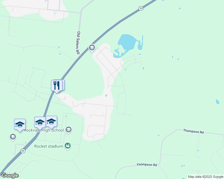 map of restaurants, bars, coffee shops, grocery stores, and more near 205 Clearidge Drive in Rockvale