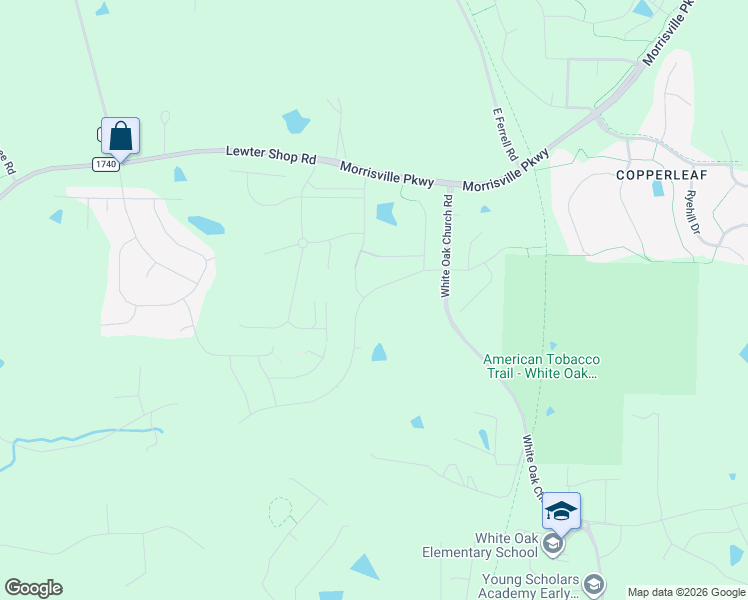 map of restaurants, bars, coffee shops, grocery stores, and more near 2057 Vandiver Way in Apex