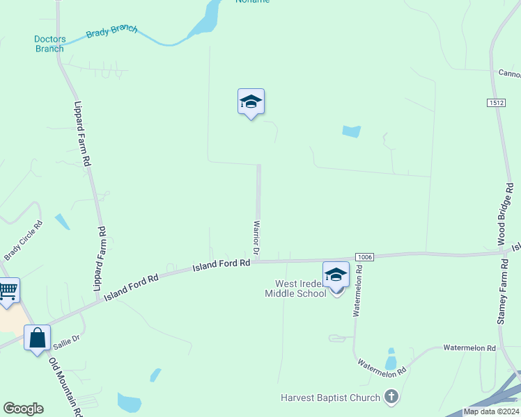 map of restaurants, bars, coffee shops, grocery stores, and more near 213 Warrior Drive in Statesville