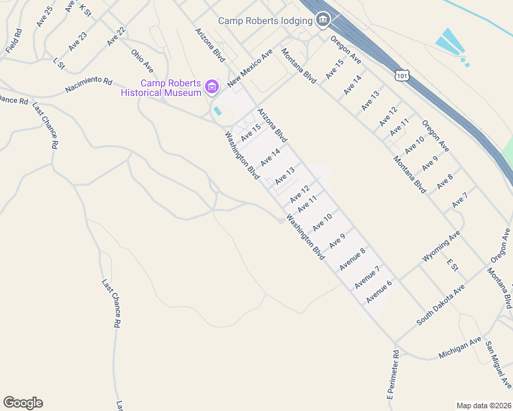 map of restaurants, bars, coffee shops, grocery stores, and more near 5265 Avenue 13 in San Luis Obispo