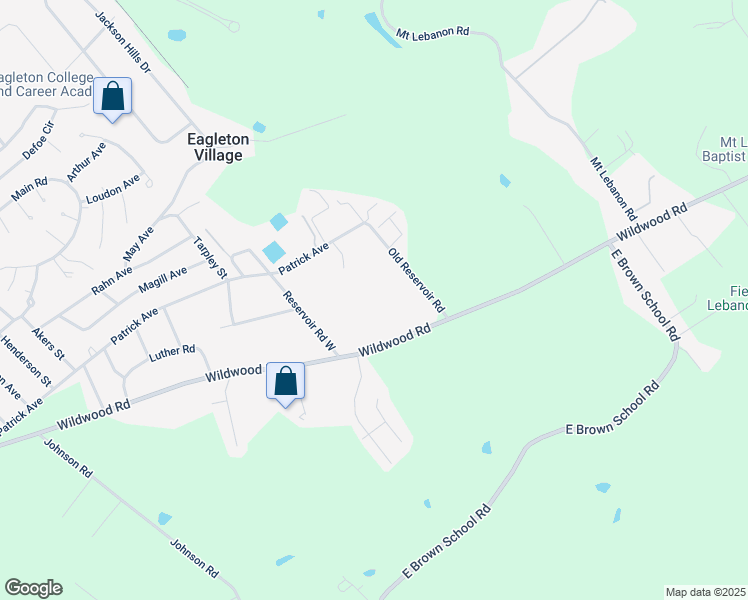 map of restaurants, bars, coffee shops, grocery stores, and more near 2921 Wildwood Road in Maryville
