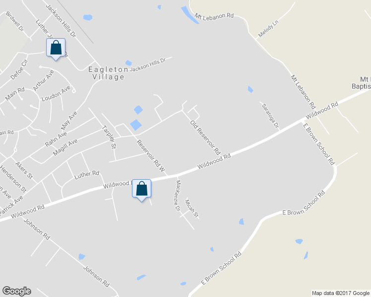 map of restaurants, bars, coffee shops, grocery stores, and more near 2921 Wildwood Road in Maryville