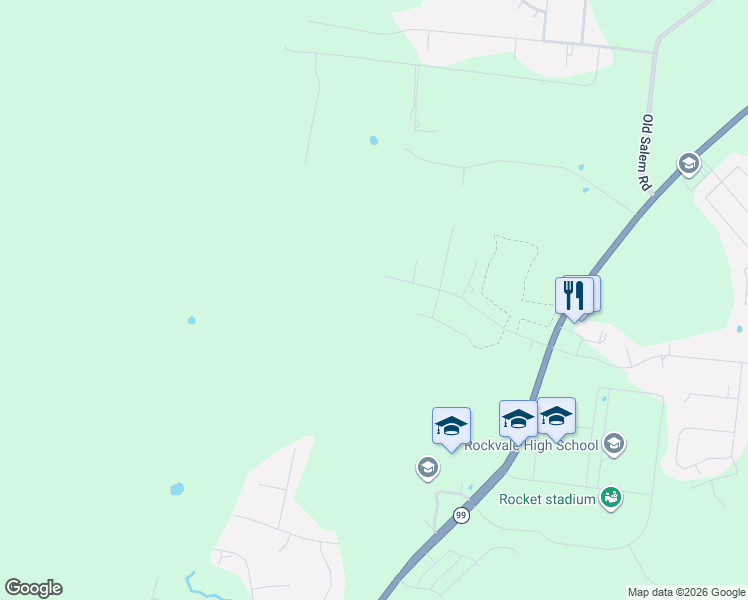 map of restaurants, bars, coffee shops, grocery stores, and more near 1116 Pusher Place in Rockvale