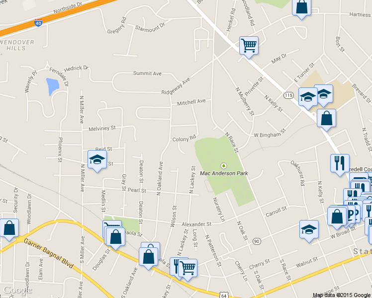 map of restaurants, bars, coffee shops, grocery stores, and more near 549 Colony Court in Statesville