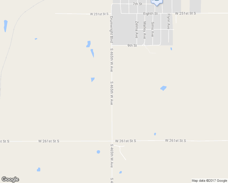 map of restaurants, bars, coffee shops, grocery stores, and more near 25607 South 465th West Avenue in Depew