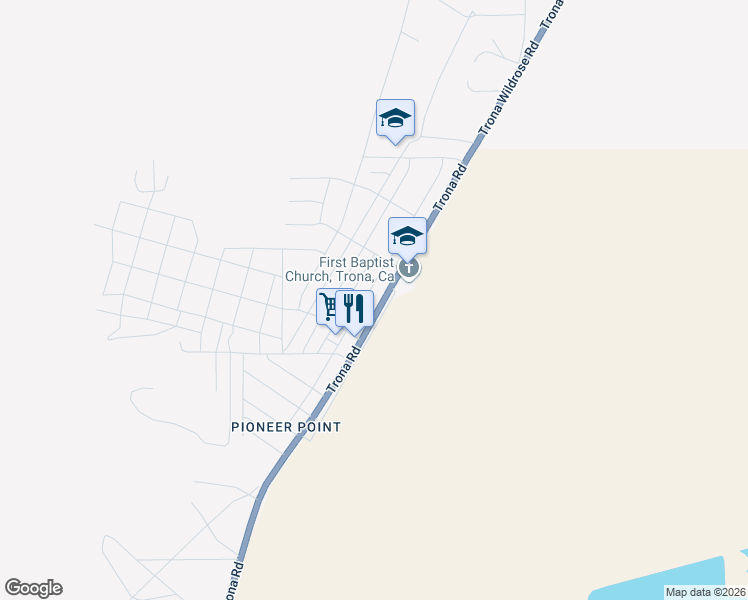 map of restaurants, bars, coffee shops, grocery stores, and more near 84607 Searles Street in Searles Valley